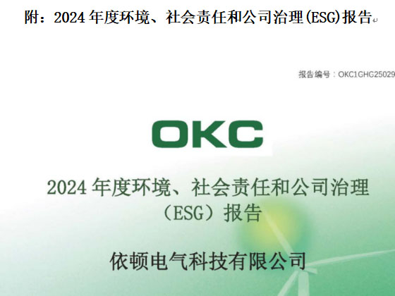 依顿电气科技有限公司2024年度环境、社会责任和公司治理（ESG）报告